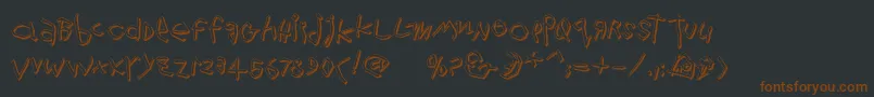 Шрифт Wildthingshadow – коричневые шрифты на чёрном фоне