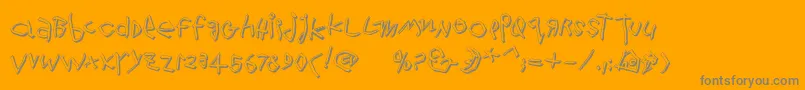 Wildthingshadow Font – Gray Fonts on Orange Background