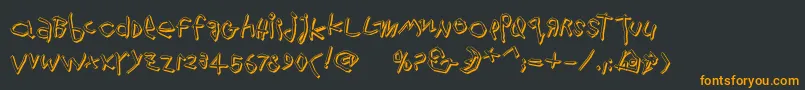 フォントWildthingshadow – 黒い背景にオレンジの文字