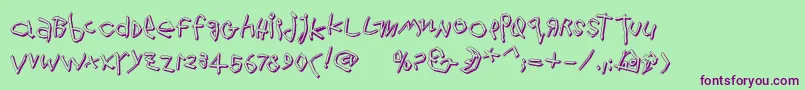 Wildthingshadow Font – Purple Fonts on Green Background