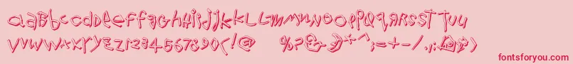 Wildthingshadow Font – Red Fonts on Pink Background