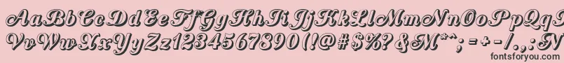 Fonte CountryWesternScriptOpen – fontes pretas em um fundo rosa