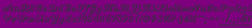 Fonte CountryWesternScriptOpen – fontes pretas em um fundo violeta