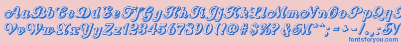 フォントCountryWesternScriptOpen – ピンクの背景に青い文字