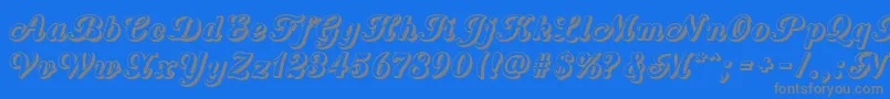 Fonte CountryWesternScriptOpen – fontes cinzas em um fundo azul