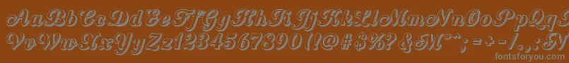 Więcej informacji o czcionce CountryWesternScriptOpen Czcionka CountryWesternScriptOpen – szare czcionki na brązowym tle