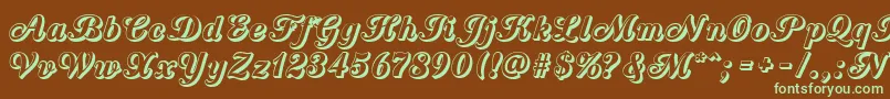 CountryWesternScriptOpen Font – Green Fonts on Brown Background