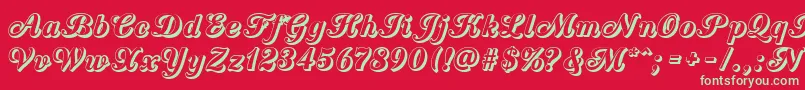CountryWesternScriptOpen Font – Green Fonts on Red Background