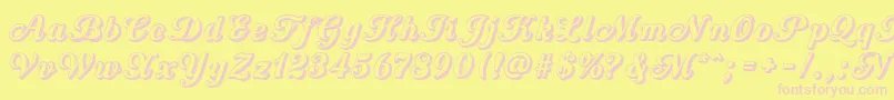 Saiba mais sobre a fonte CountryWesternScriptOpen Fonte CountryWesternScriptOpen – fontes rosa em um fundo amarelo