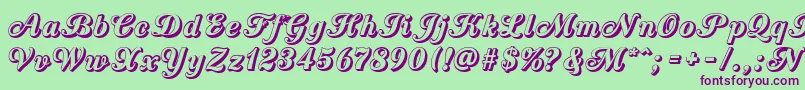 CountryWesternScriptOpen Font – Purple Fonts on Green Background