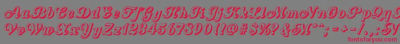 CountryWesternScriptOpen Font – Red Fonts on Gray Background