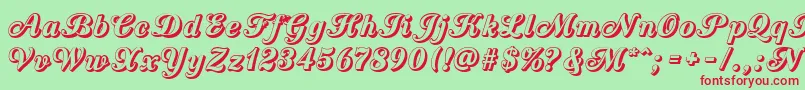 CountryWesternScriptOpen Font – Red Fonts on Green Background