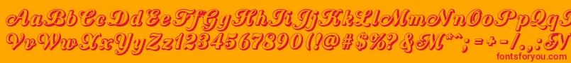 CountryWesternScriptOpen Font – Red Fonts on Orange Background