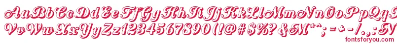 CountryWesternScriptOpen Font – Red Fonts on White Background