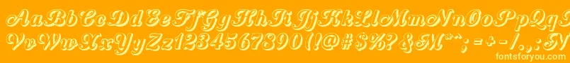 CountryWesternScriptOpen Font – Yellow Fonts on Orange Background
