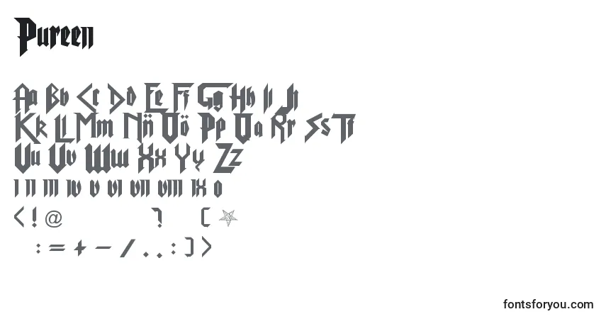 Czcionka Puree2 – alfabet, cyfry, specjalne znaki