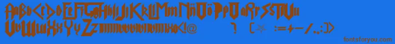 フォントPuree2 – 茶色の文字が青い背景にあります。