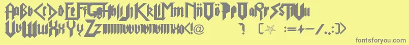 フォントPuree2 – 黄色の背景に灰色の文字