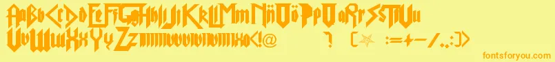 フォントPuree2 – オレンジの文字が黄色の背景にあります。