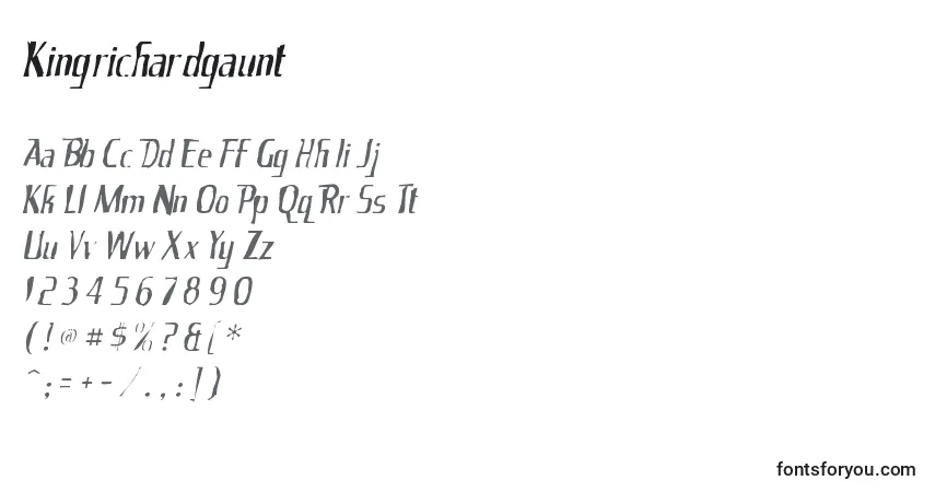 Kingrichardgaunt-fontti – aakkoset, numerot, erikoismerkit