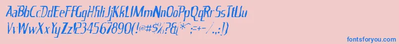 Kingrichardgaunt Font – Blue Fonts on Pink Background
