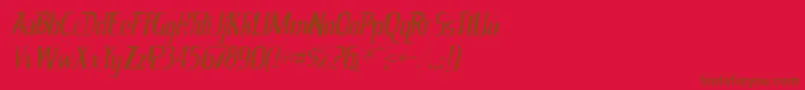 Kingrichardgaunt-Schriftart – Braune Schriften auf rotem Hintergrund