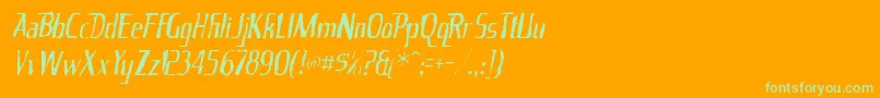 Kingrichardgaunt Font – Green Fonts on Orange Background