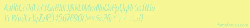 Kingrichardgaunt Font – Green Fonts on Yellow Background
