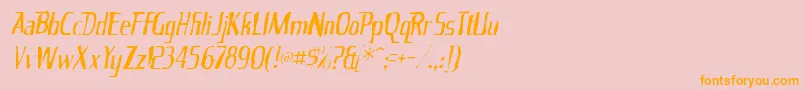 Kingrichardgaunt Font – Orange Fonts on Pink Background