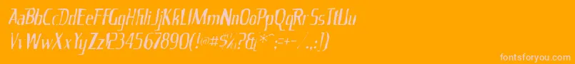 Kingrichardgaunt Font – Pink Fonts on Orange Background
