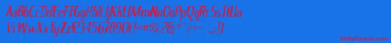 Kingrichardgaunt Font – Red Fonts on Blue Background