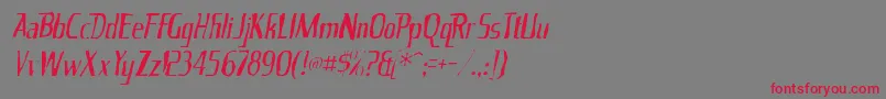 フォントKingrichardgaunt – 赤い文字の灰色の背景