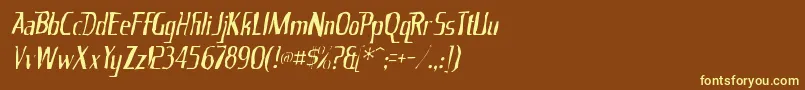 Kingrichardgaunt Font – Yellow Fonts on Brown Background