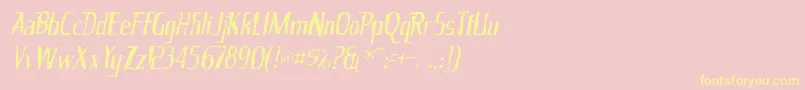 Kingrichardgaunt Font – Yellow Fonts on Pink Background