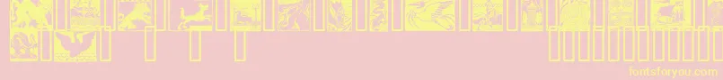 SangraelTM-Schriftart – Gelbe Schriften auf rosa Hintergrund