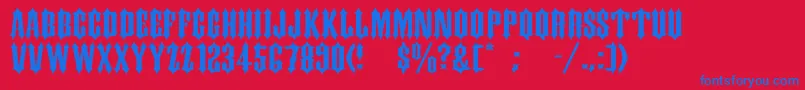 Ds Kork Font – Blue Fonts on Red Background