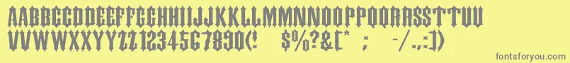 Ds Kork Font – Gray Fonts on Yellow Background