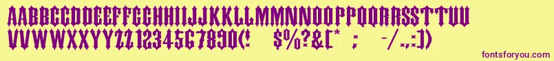 Ds Kork Font – Purple Fonts on Yellow Background