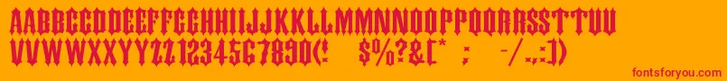Ds Kork Font – Red Fonts on Orange Background