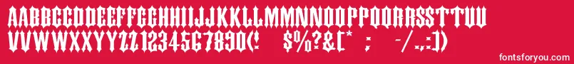Ds Kork Font – White Fonts on Red Background
