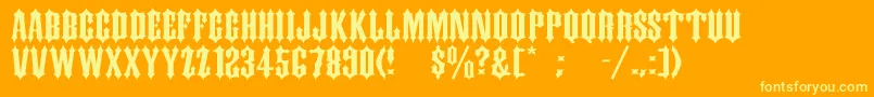 Ds Kork Font – Yellow Fonts on Orange Background