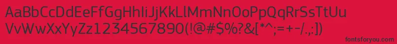 フォントPfsquaresansproRegular – 赤い背景に黒い文字