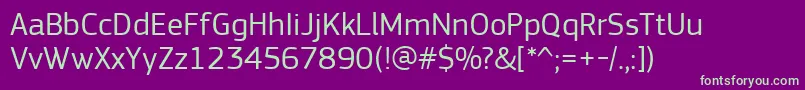 Шрифт PfsquaresansproRegular – зелёные шрифты на фиолетовом фоне