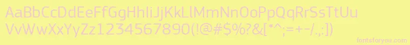 PfsquaresansproRegular Font – Pink Fonts on Yellow Background