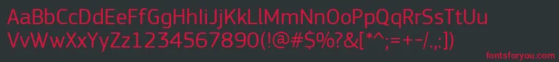 PfsquaresansproRegular Font – Red Fonts on Black Background