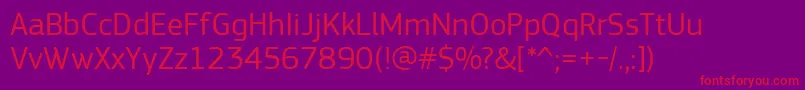 PfsquaresansproRegular Font – Red Fonts on Purple Background