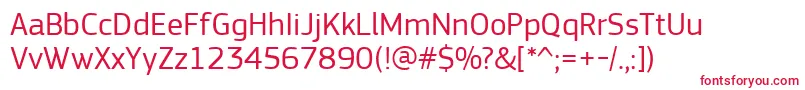 PfsquaresansproRegular Font – Red Fonts on White Background