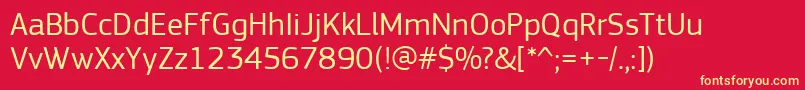 PfsquaresansproRegular Font – Yellow Fonts on Red Background