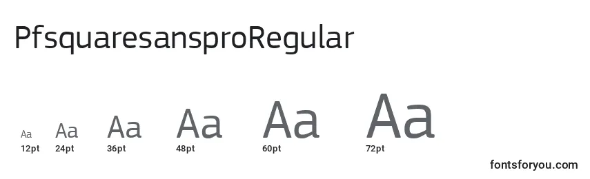 Размеры шрифта PfsquaresansproRegular