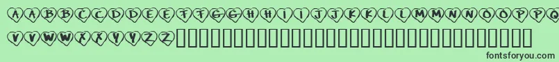 More about KrPaperHearts Font KrPaperHearts Font – Black Fonts on Green Background